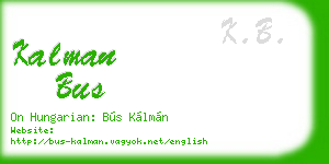 kalman bus business card