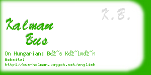 kalman bus business card